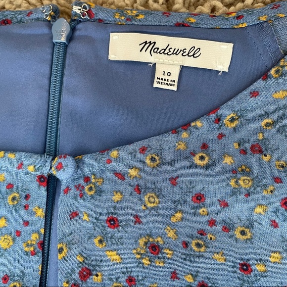 Madewell Tassel-Tie Mini Dress Calico Floral Blue - Picture 8 of 10